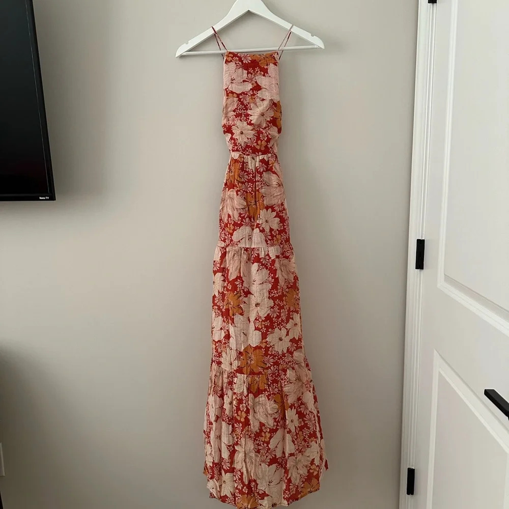 Revolve MINKPINK Adar Open Back Maxi Dress Transition Fall Wedding Guest Dress - Picture 8 of 13